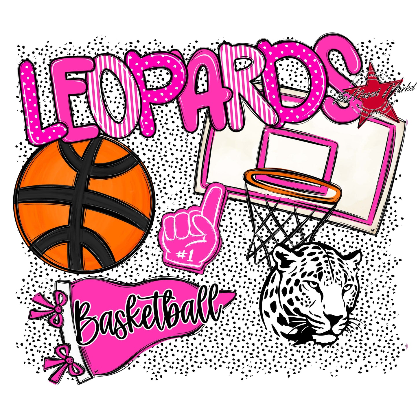 Leopards Basketball Spirit-Pink