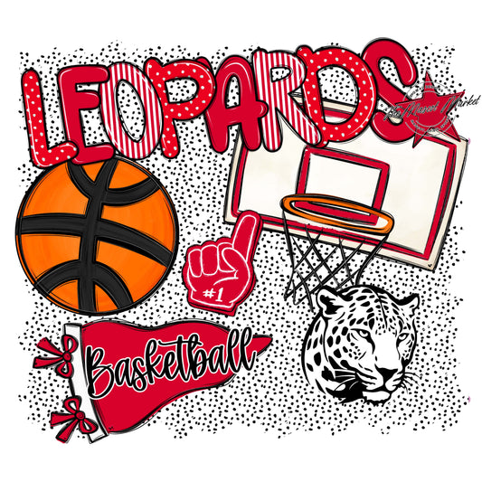 Leopards Basketball Spirit-Red