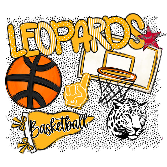 Leopards Basketball Spirit-Yellow