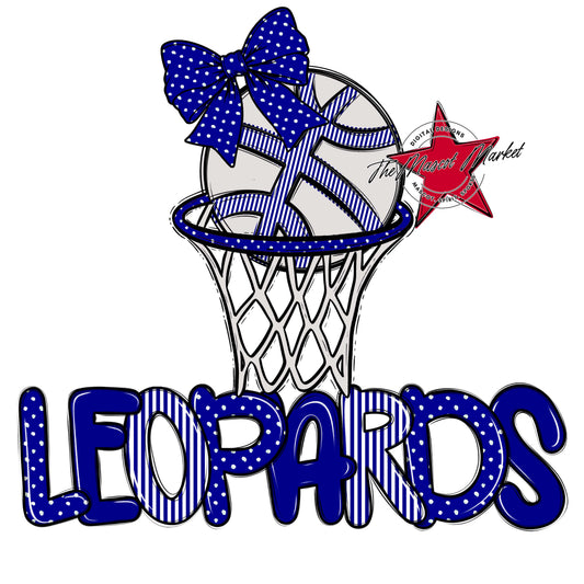 Leopards Basketball Spirit Design-Blue