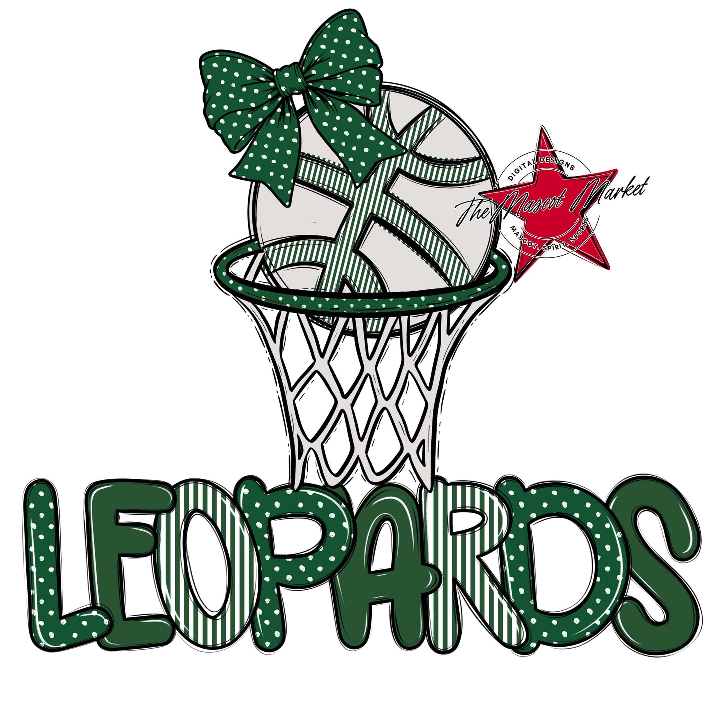 Leopards Basketball Spirit Design-Green