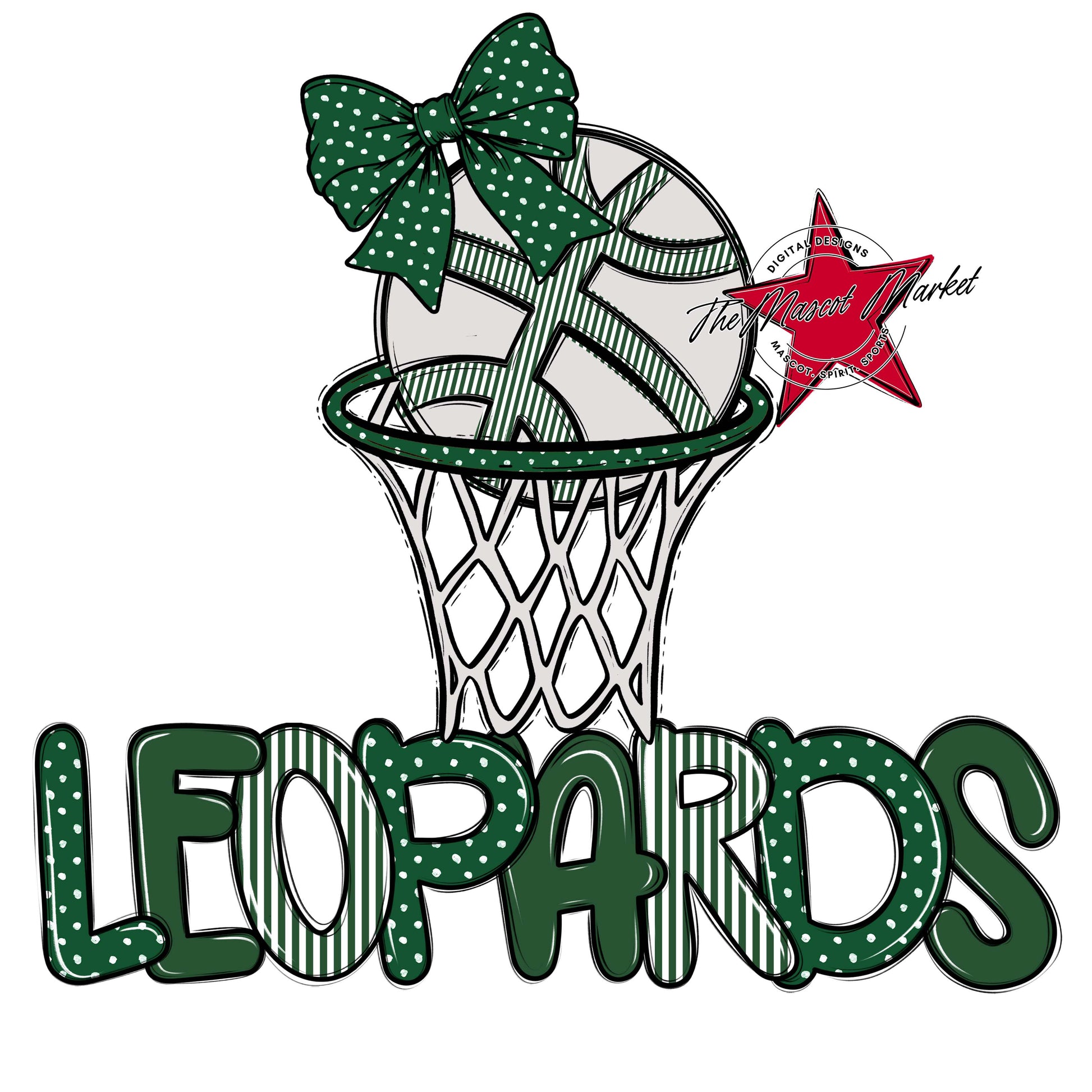 Leopards Basketball Spirit Design-Green