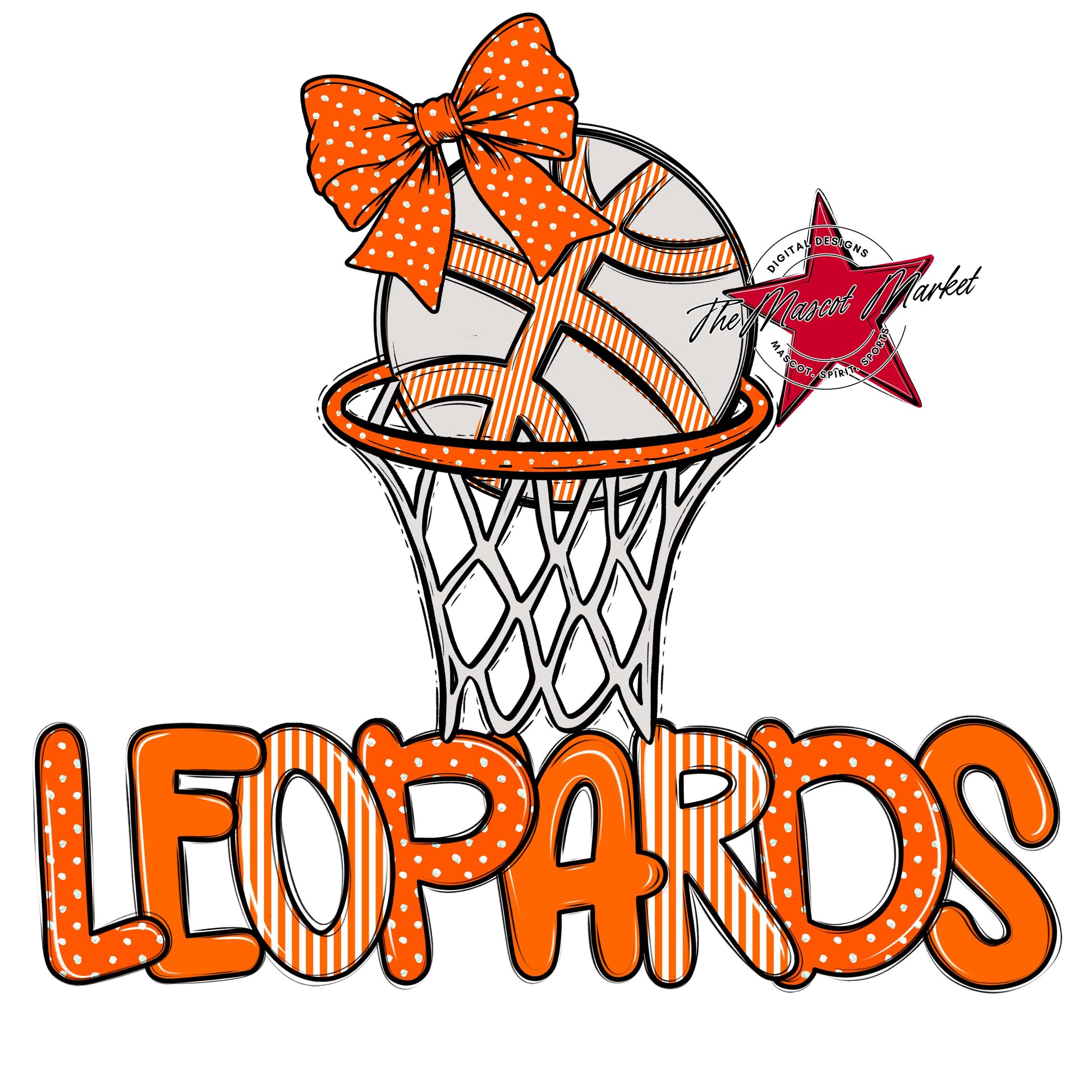Leopards Basketball Spirit Design-Orange
