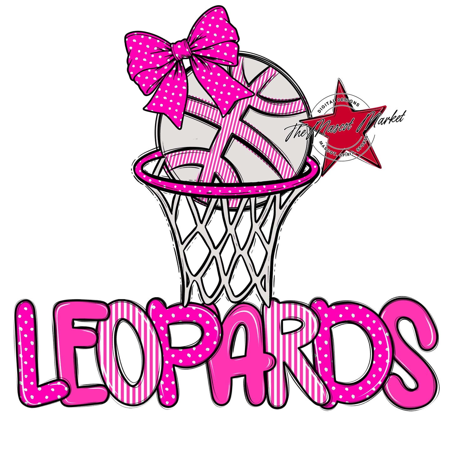 Leopards Basketball Spirit Design-Pink