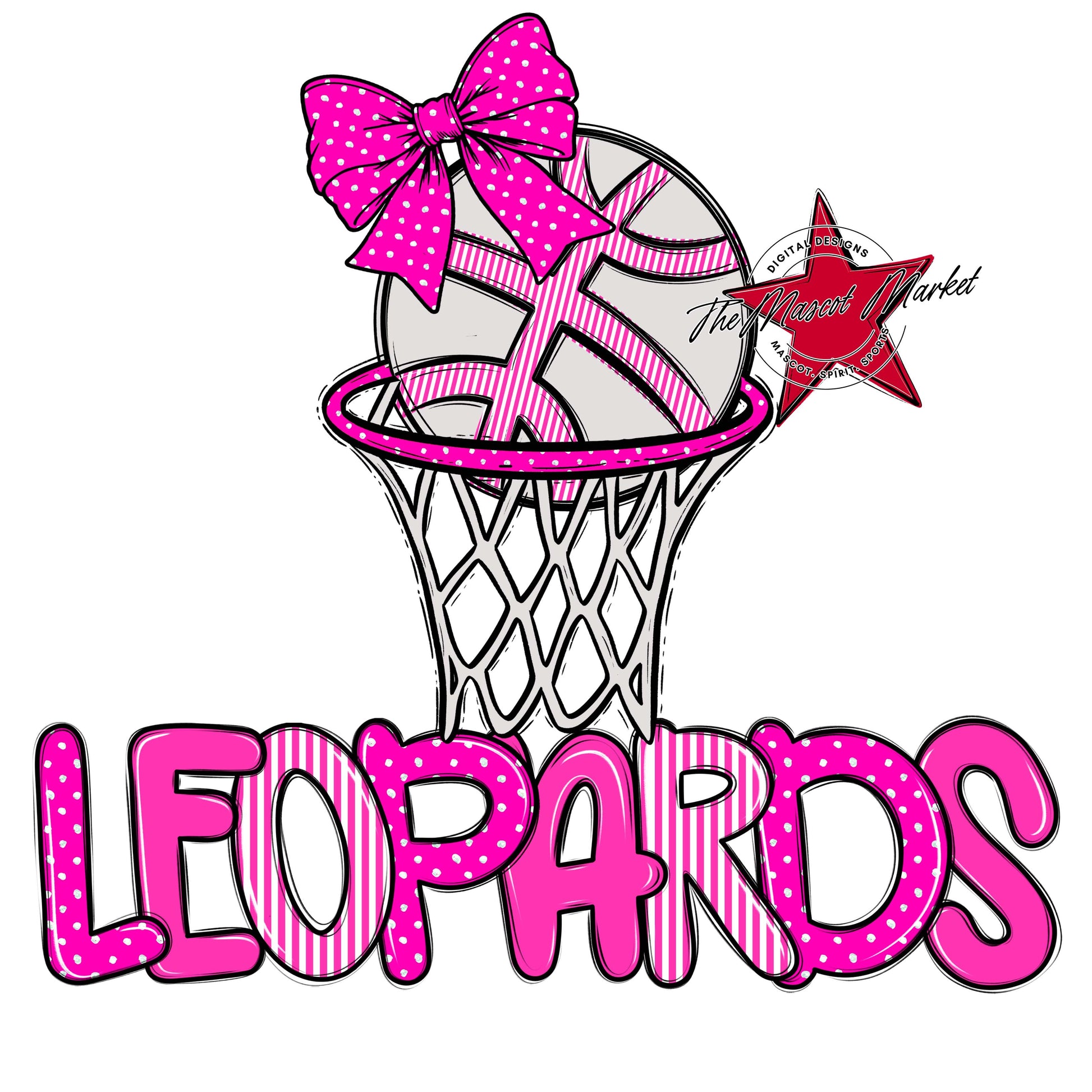 Leopards Basketball Spirit Design-Pink