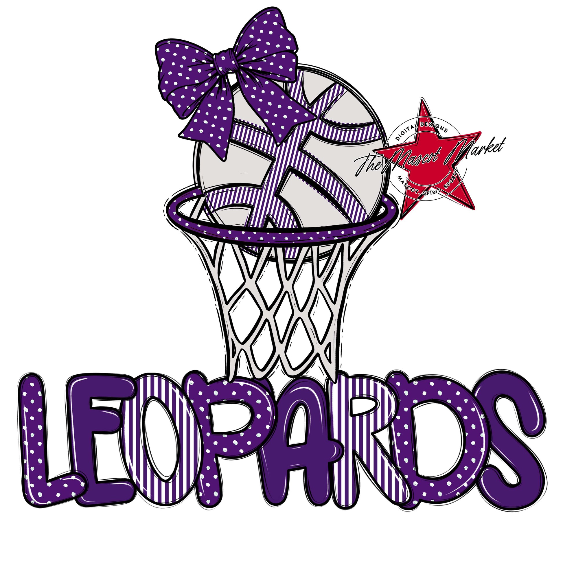 Leopards Basketball Spirit Design-Purple