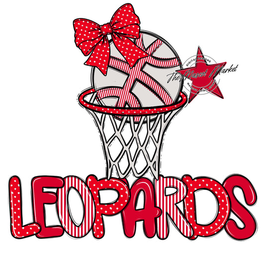 Leopards Basketball Spirit Design-Red