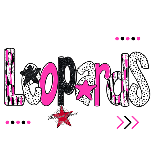 Leopards Brushstroke Alpha w Arrows-Pink