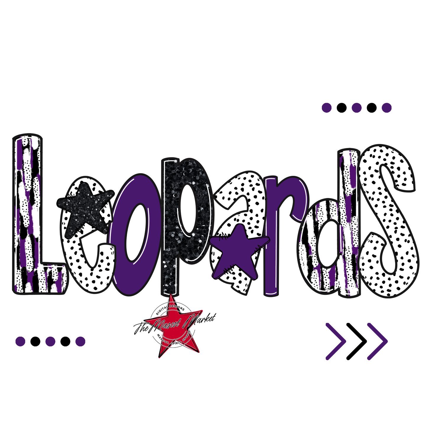 Leopards Brushstroke Alpha w Arrows-Purple