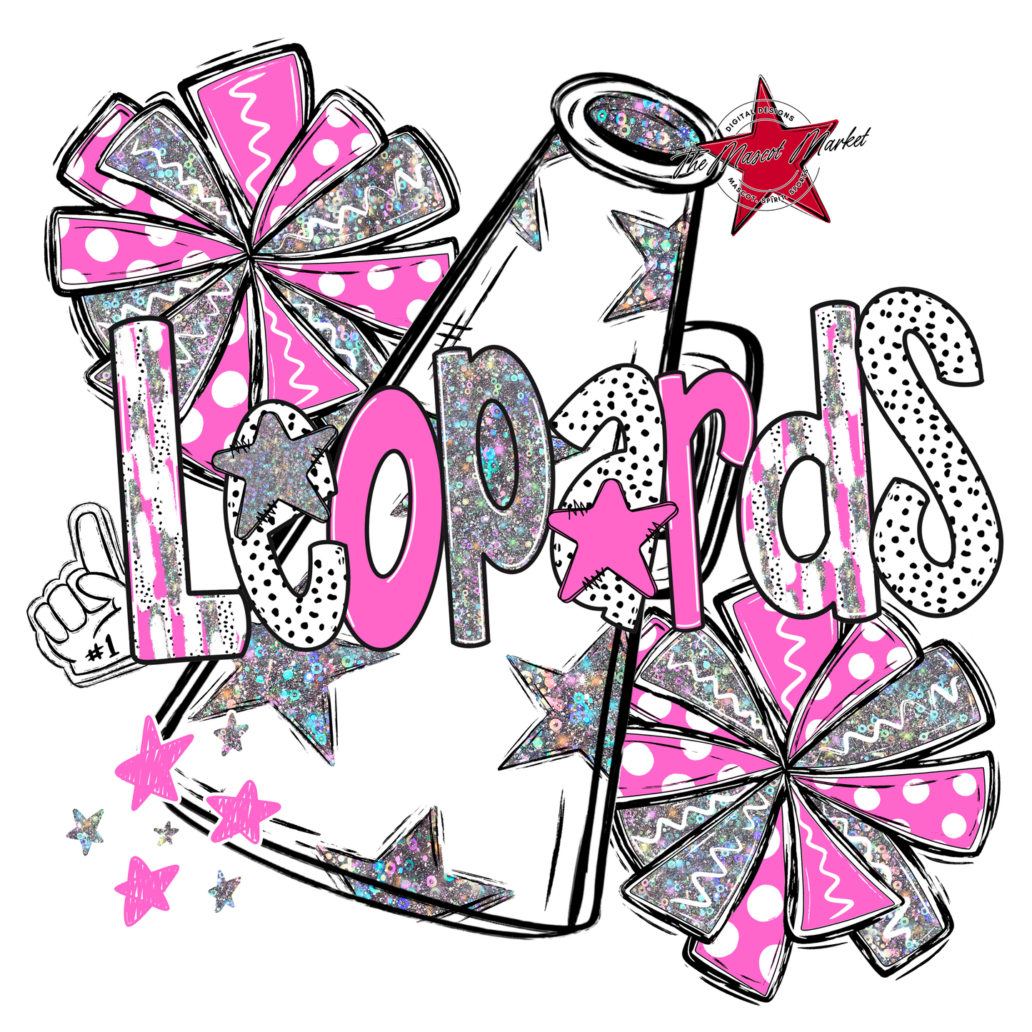 Leopards Cheer Megaphone Scrape-Baby Pink