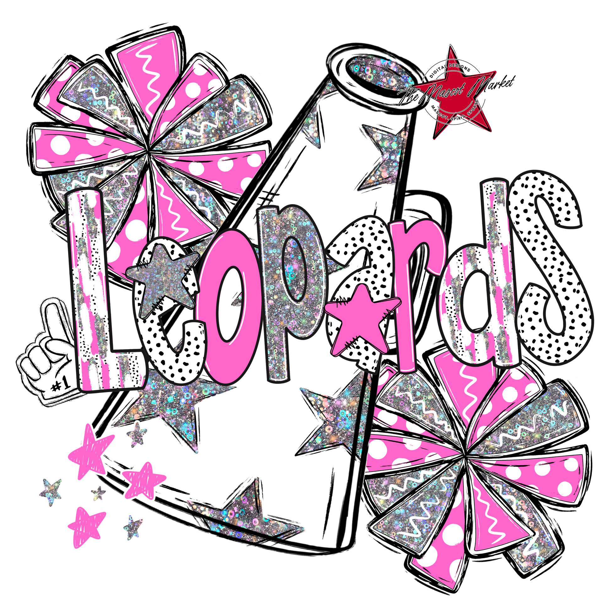 Leopards Cheer Megaphone Scrape-Baby Pink
