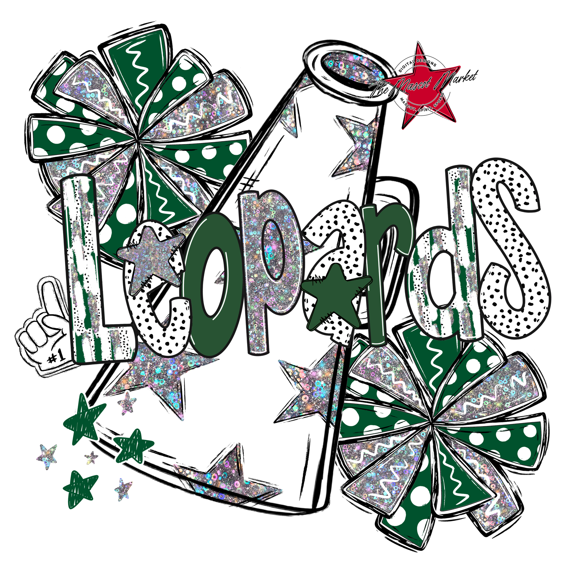 Leopards Cheer Megaphone Scrape-Green