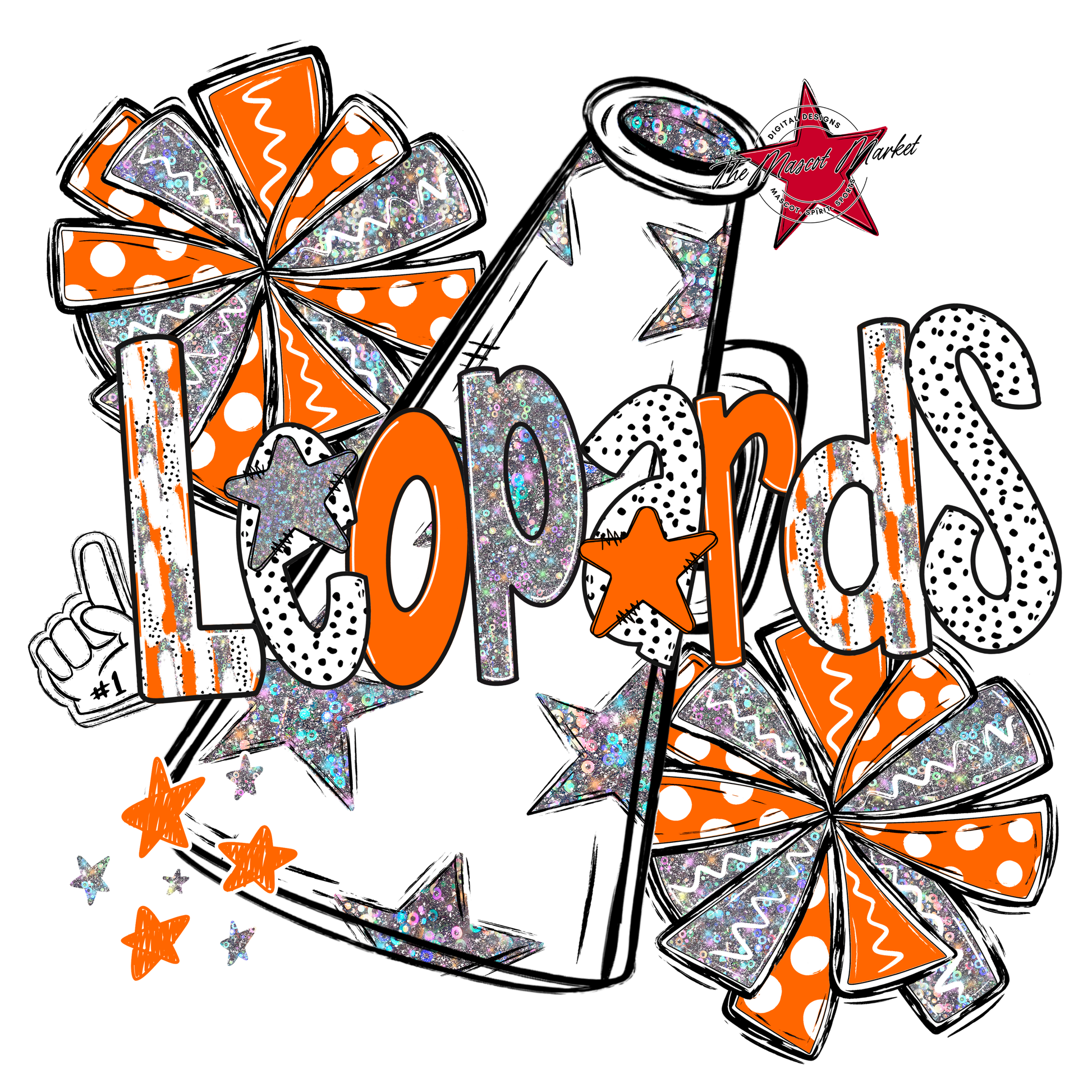 Leopards Cheer Megaphone Scrape-Orange