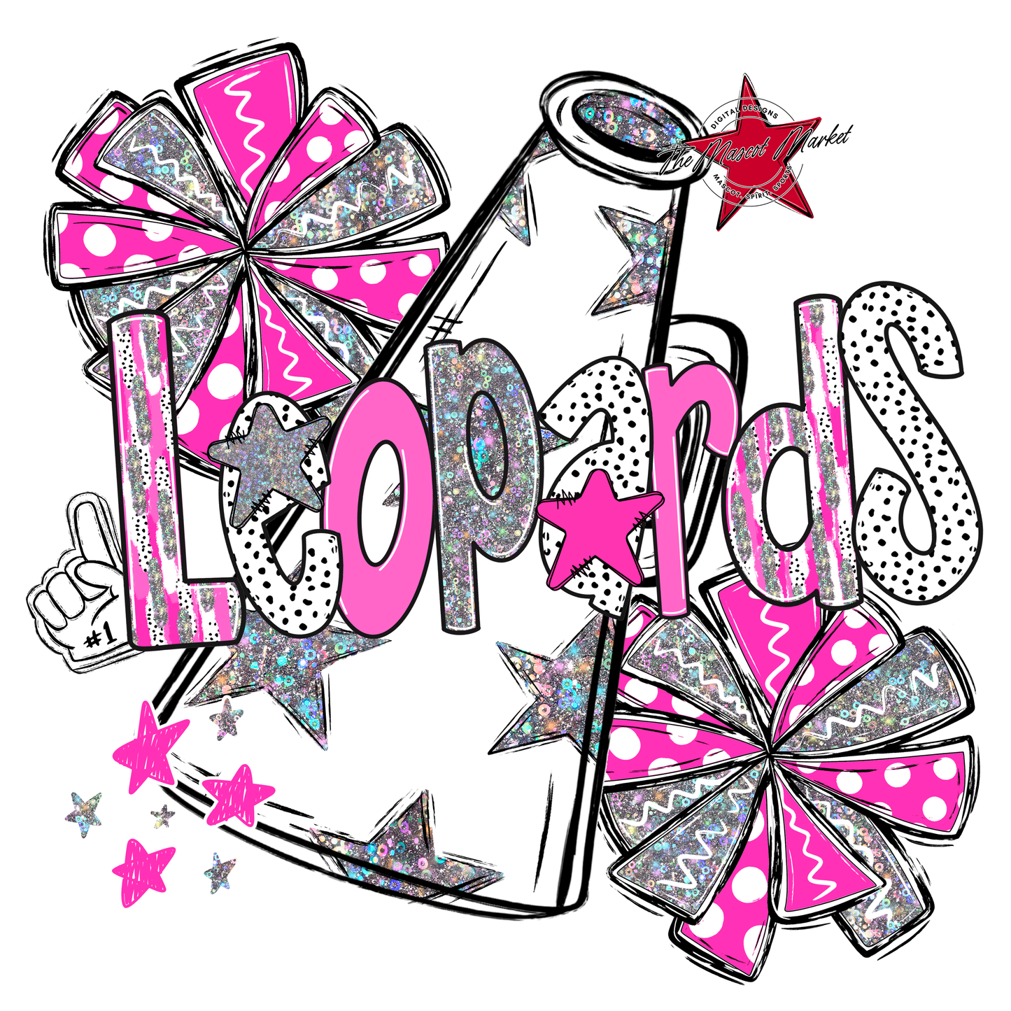Leopards Cheer Megaphone Scrape-Pink