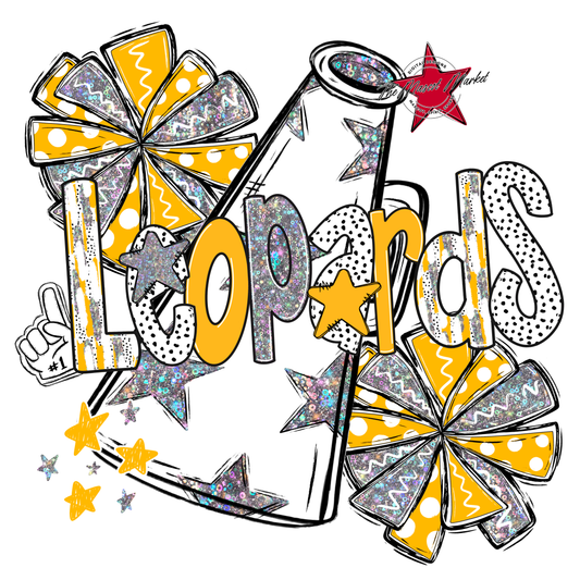 Leopards Cheer Megaphone Scrape-Yellow