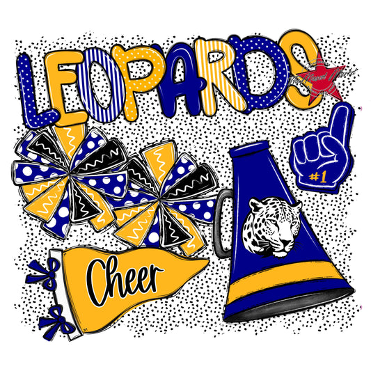 Leopards Cheer Spirit-Blue & Yellow