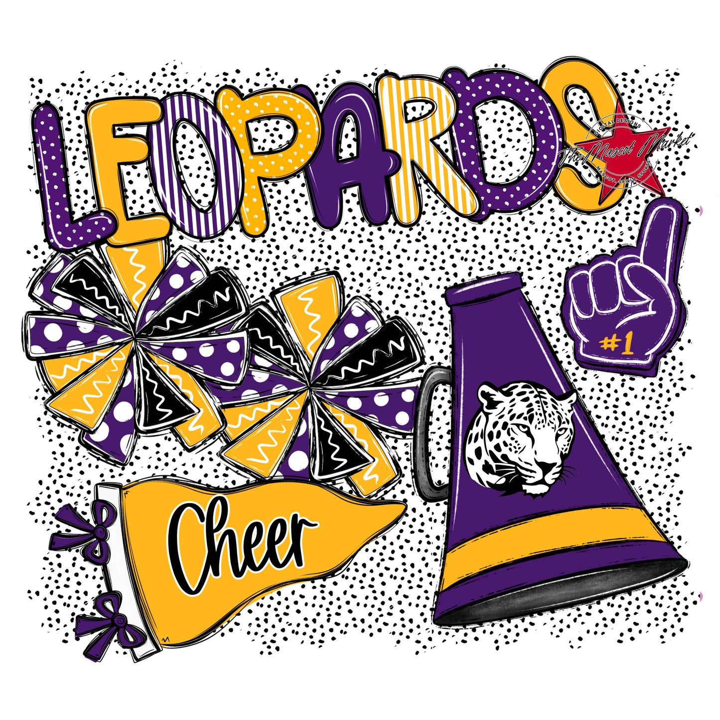 Leopards Cheer Spirit-Purple & Yellow