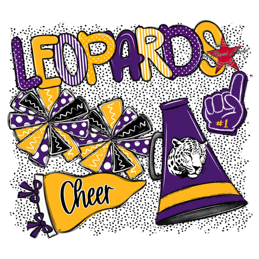 Leopards Cheer Spirit-Purple & Yellow