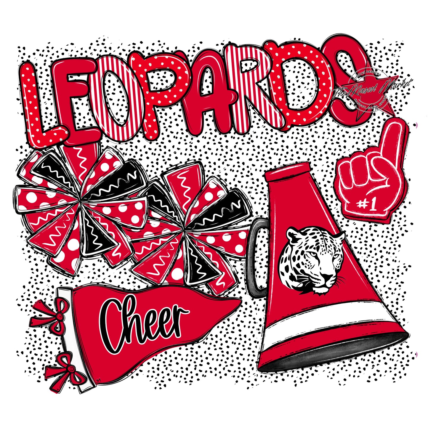 Leopards Cheer Spirit-Red