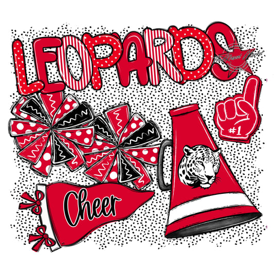 Leopards Cheer Spirit-Red