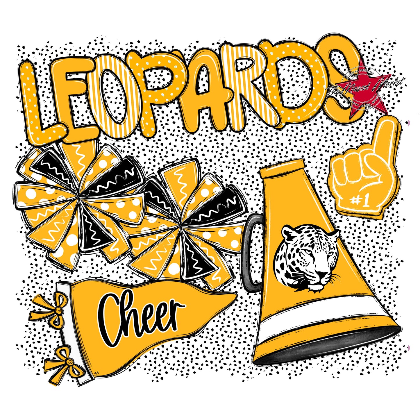 Leopards Cheer Spirit-Yellow