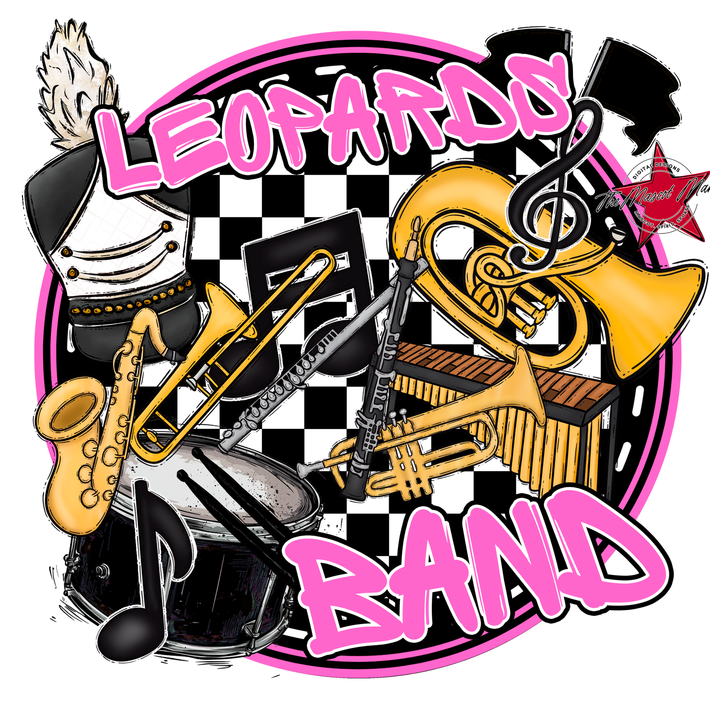 Leopards Circle Band Design-Baby Pink