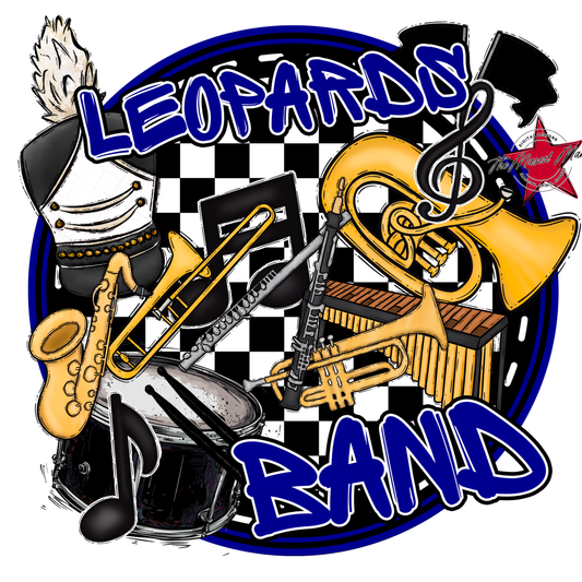 Leopards Circle Band Design-Blue