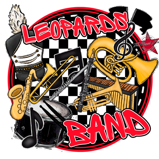Leopards Circle Band Design-Bright Red