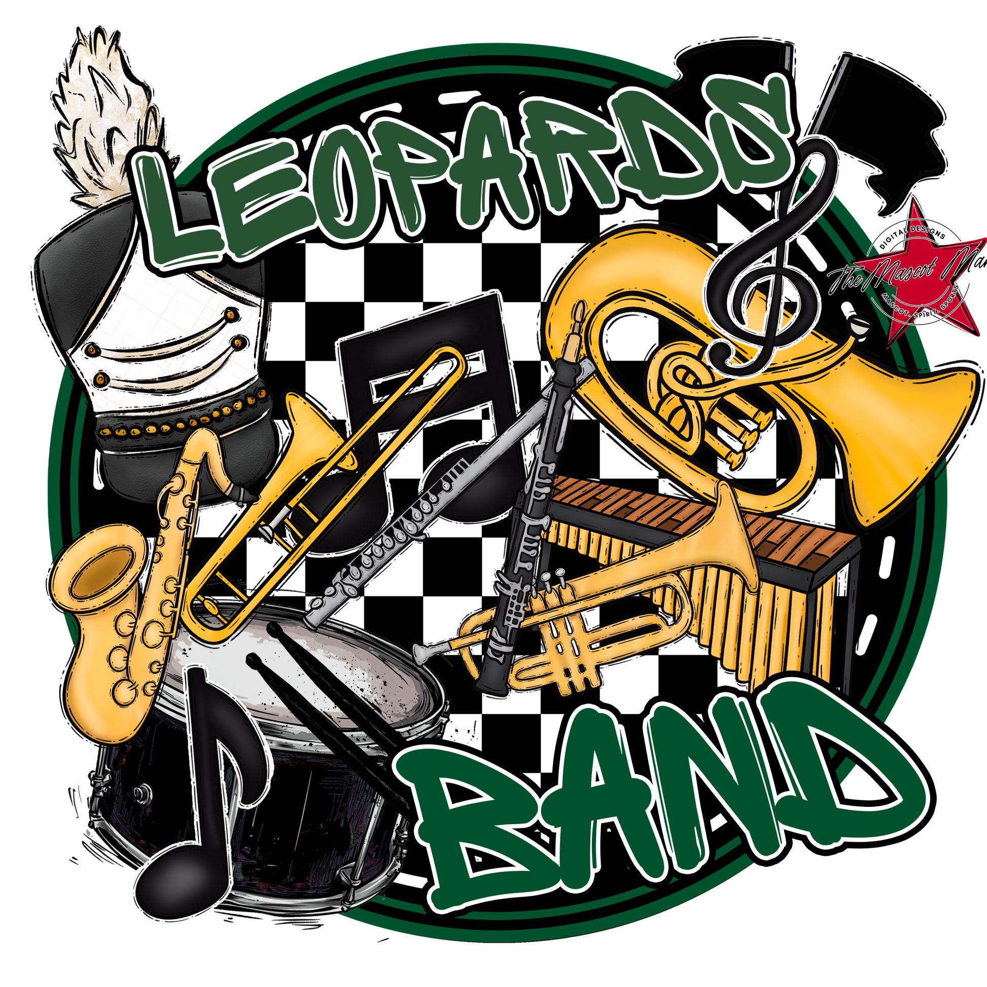 Leopards Circle Band Design-Green