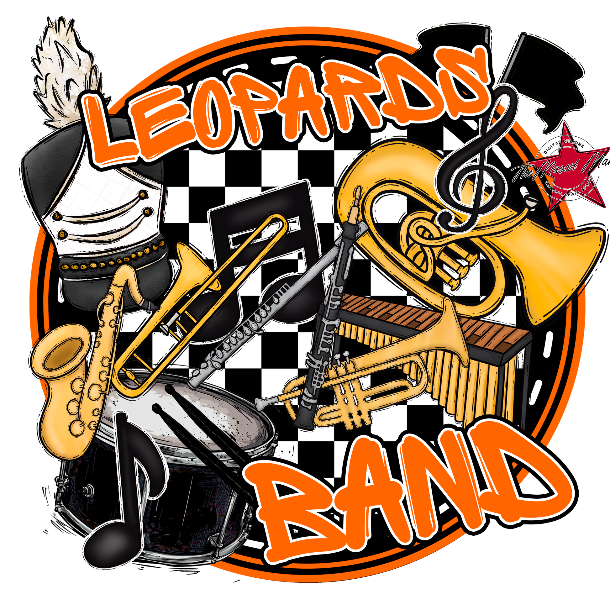 Leopards Circle Band Design-Orange