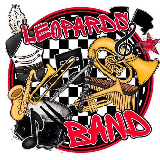 Leopards Circle Band Design-Red