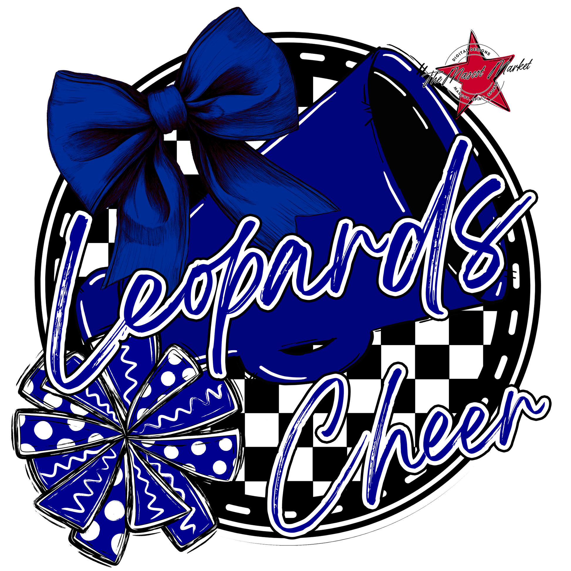 Leopards Circle Cheer Design-Blue