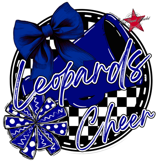 Leopards Circle Cheer Design-Blue