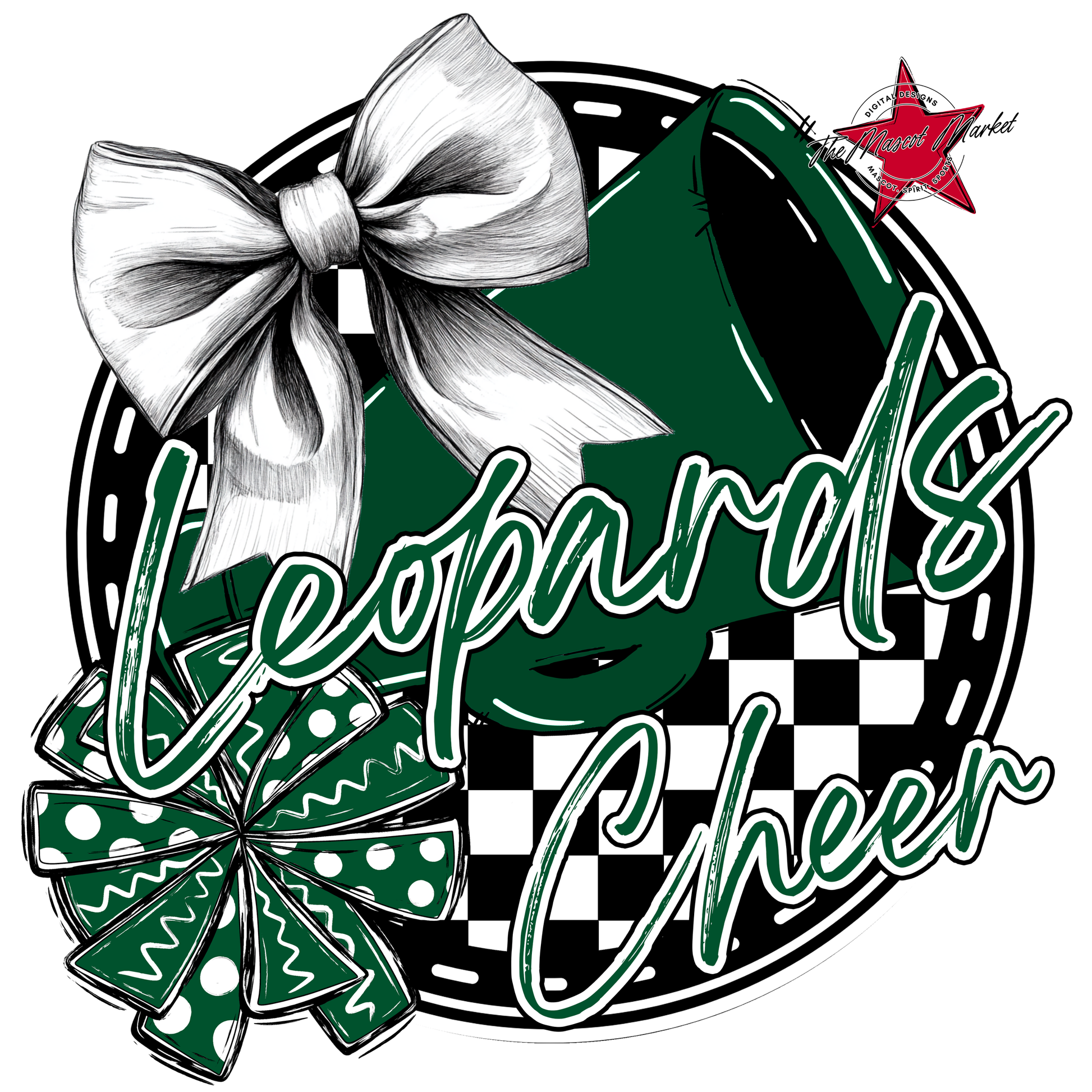 Leopards Circle Cheer Design-Green