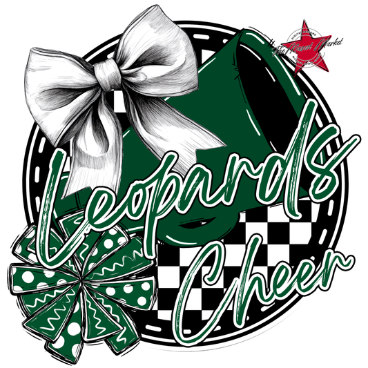 Leopards Circle Cheer Design-Green