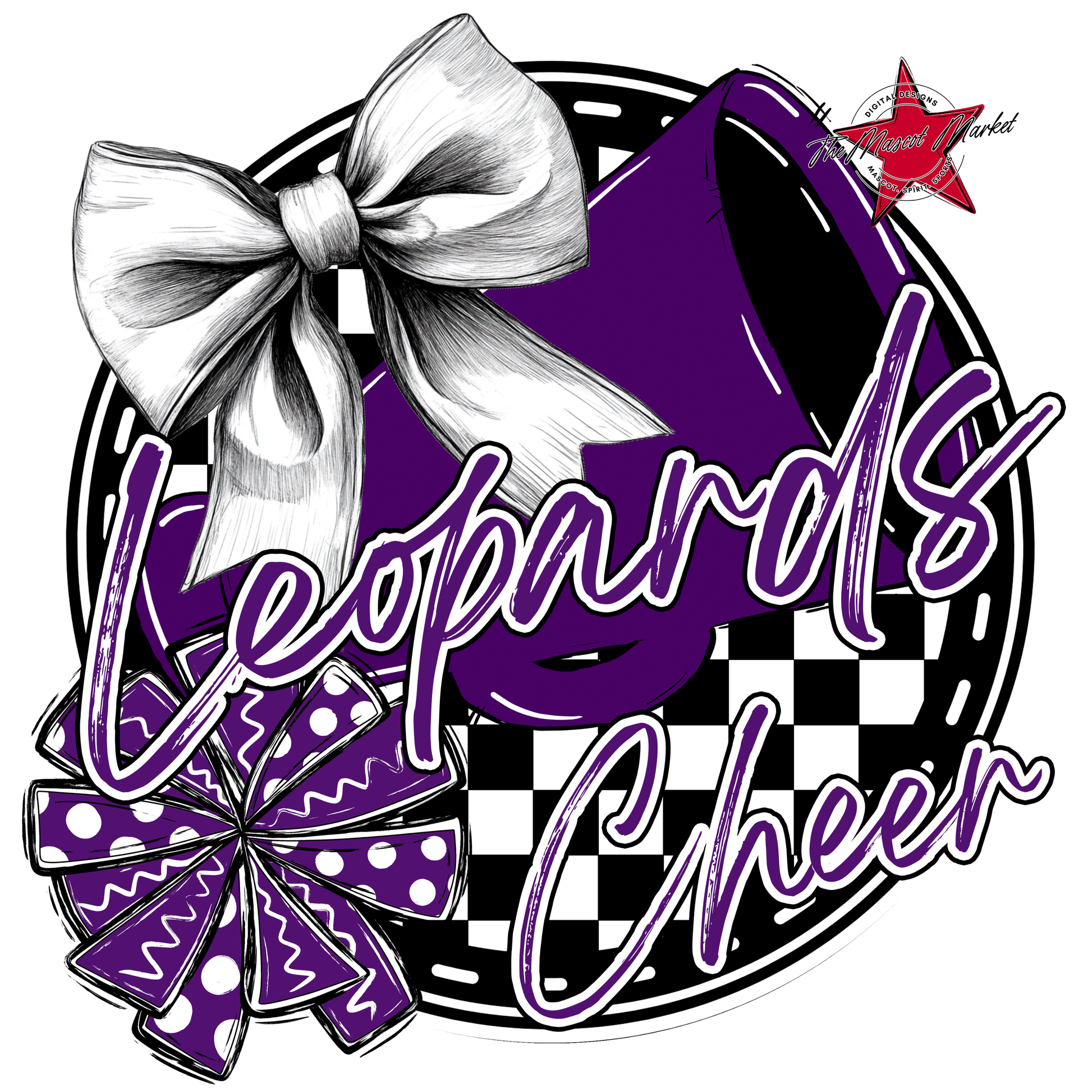 Leopards Circle Cheer Design-Purple