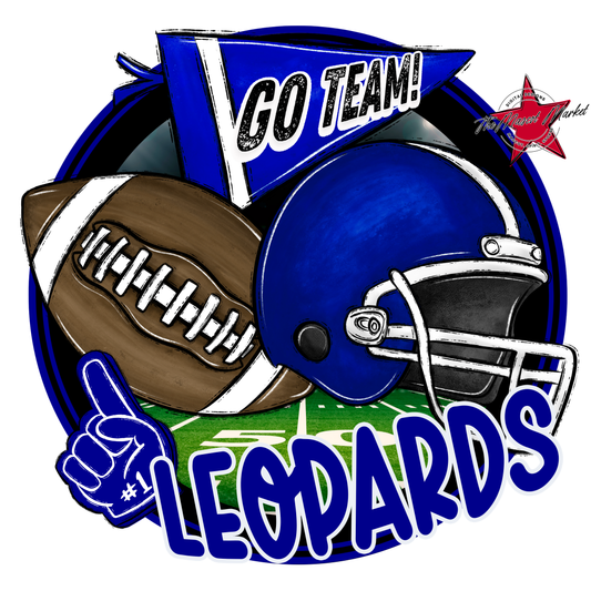 Leopards Circle Football Design-Blue