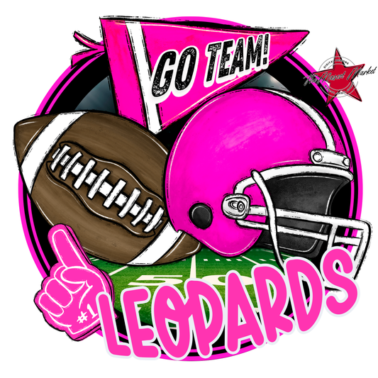 Leopards Circle Football Design-Pink