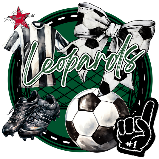 Leopards Circle Soccer Design-Green