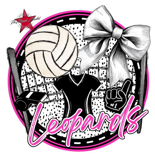 Leopards Circle Volleyball Design-Pink