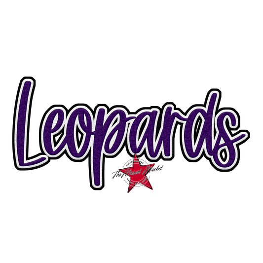 Leopards Faux Chenille Patch-Purple