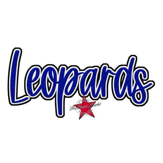 Leopards Faux Chenille Patch-Royal Blue