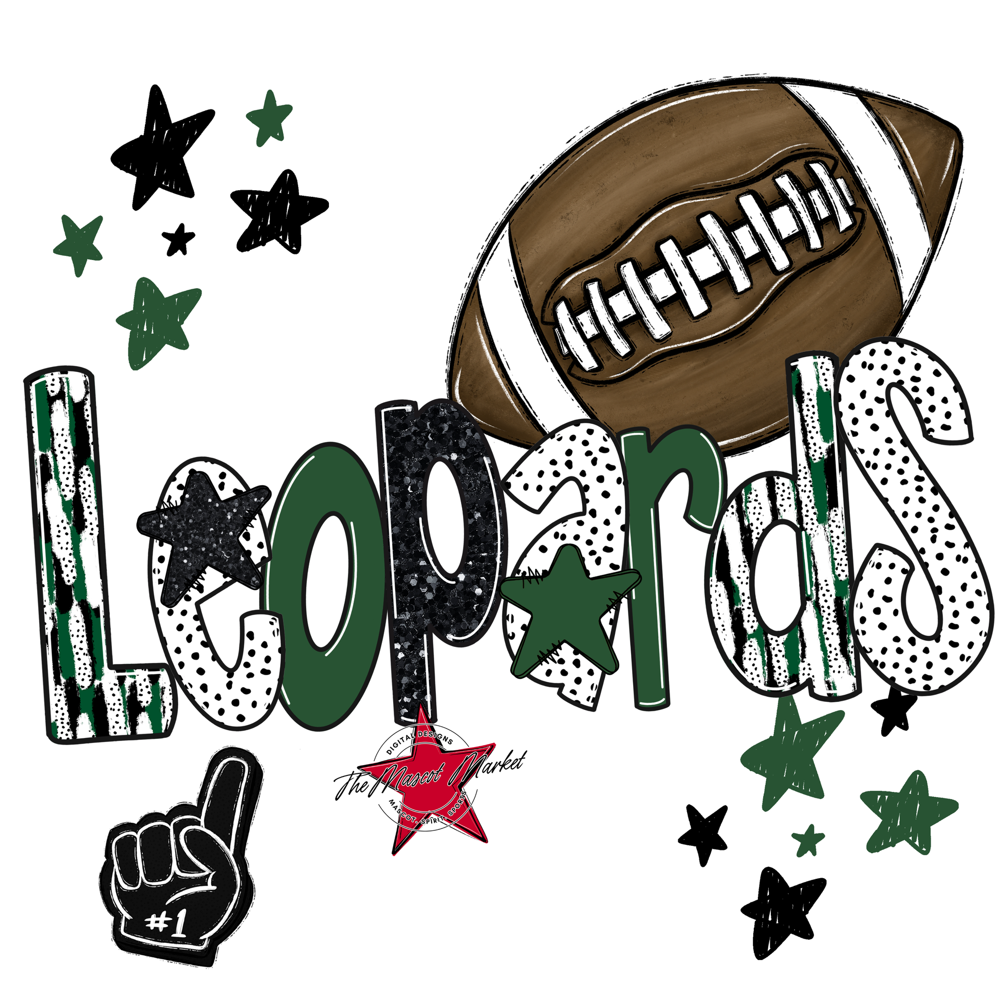 Leopards Football Scrape-Green