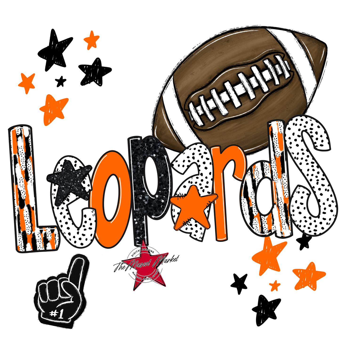 Leopards Football Scrape-Orange