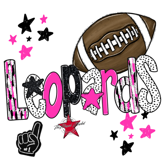 Leopards Football Scrape-Pink