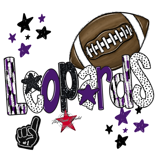 Leopards Football Scrape-Purple