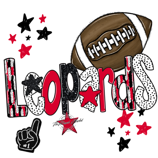 Leopards Football Scrape-Red