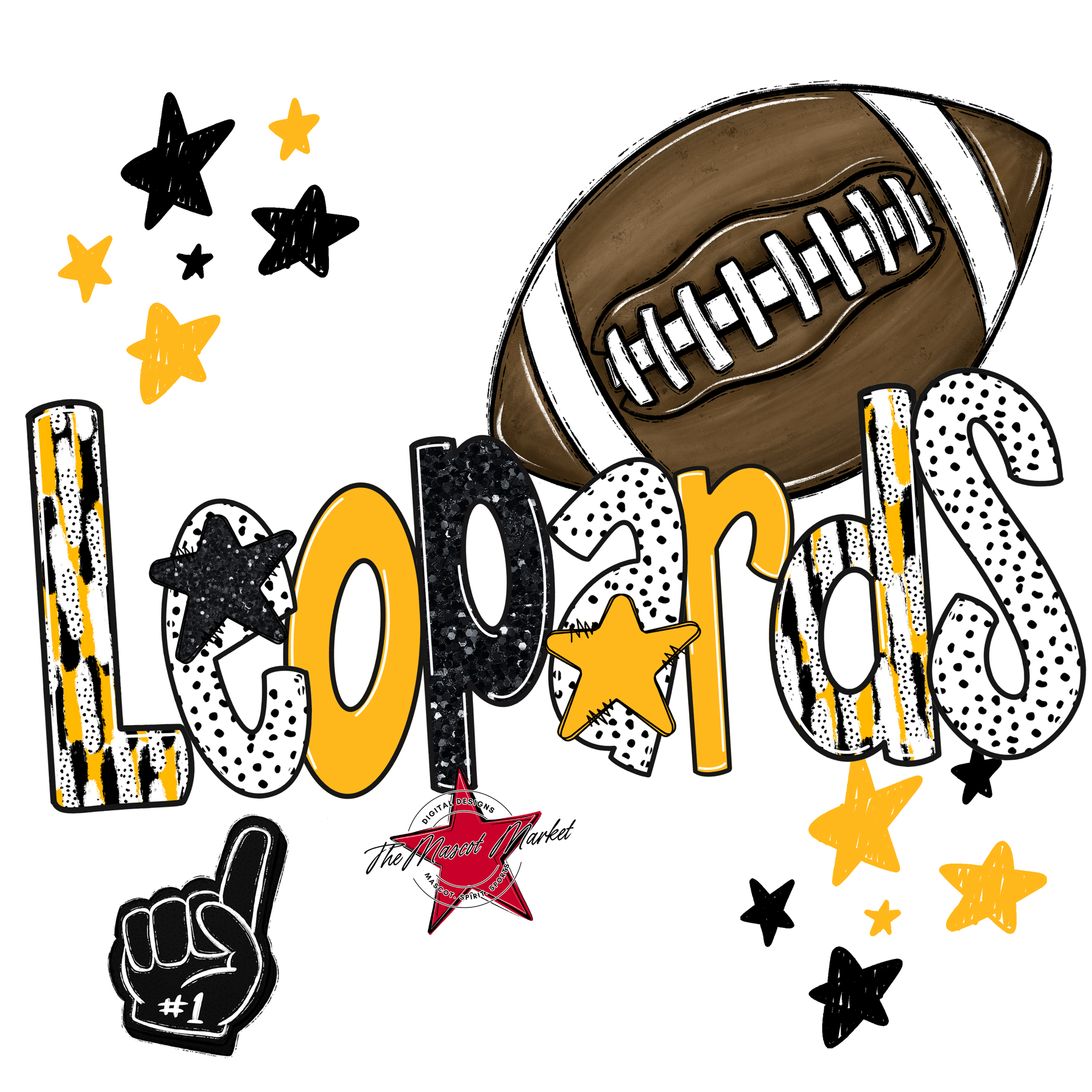 Leopards Football Scrape-Yellow