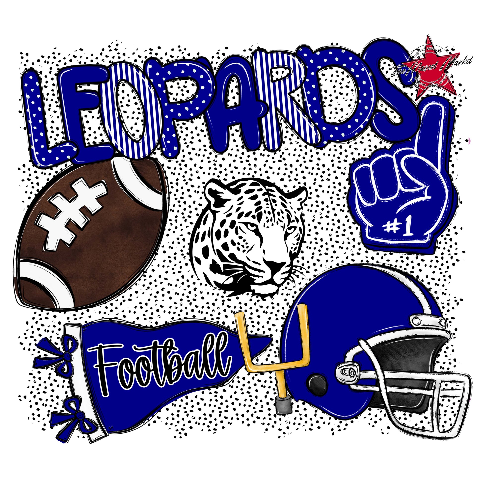 Leopards Football Spirit-Blue
