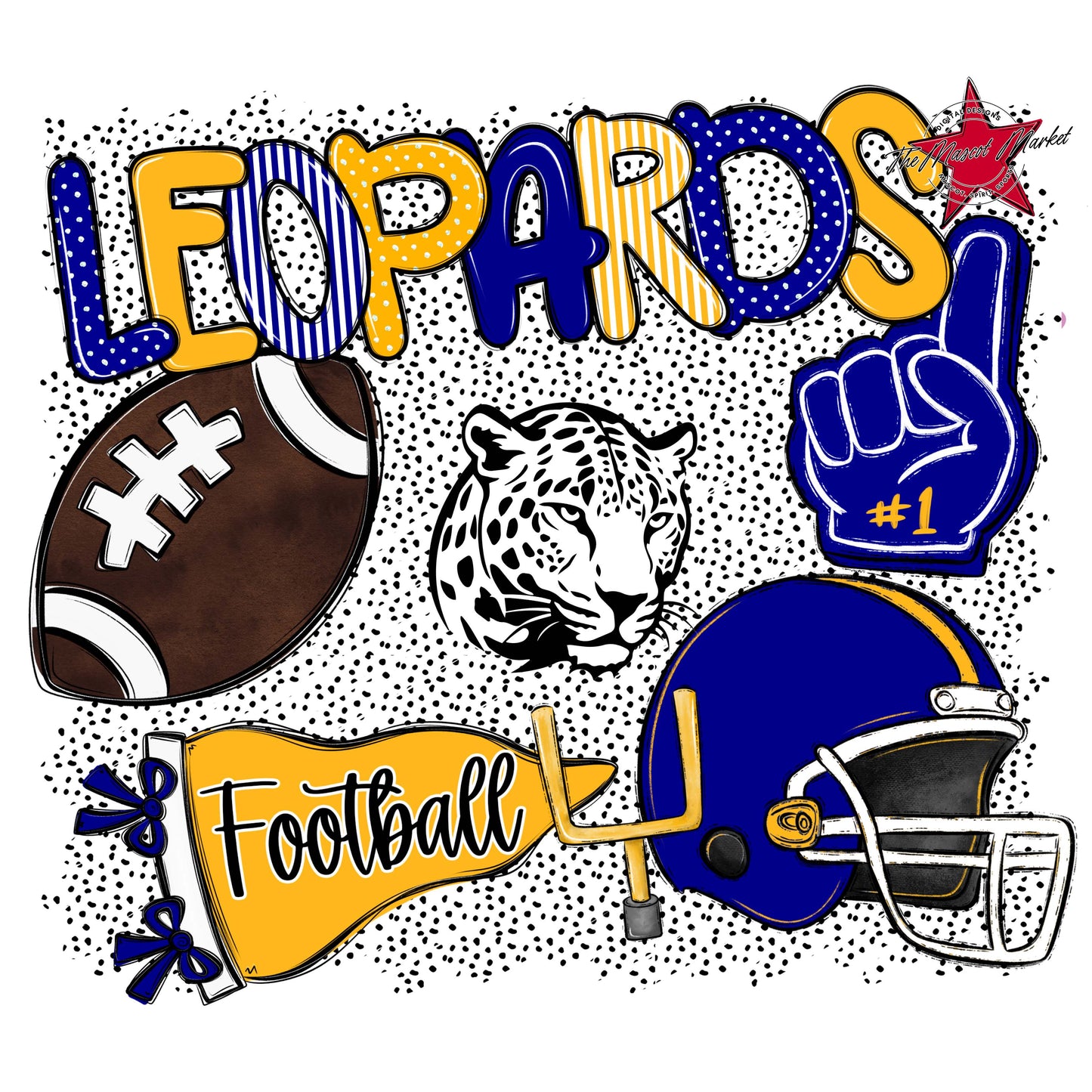 Leopards Football Spirit-Blue & Yellow
